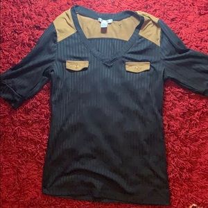 Suede black cowgirl shirt